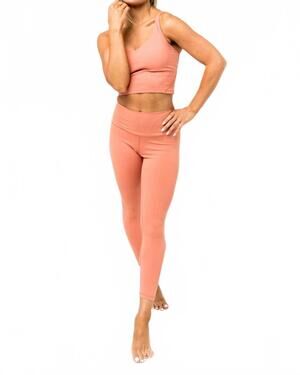 NEW LOVLEI elite solid leggings in bright orange